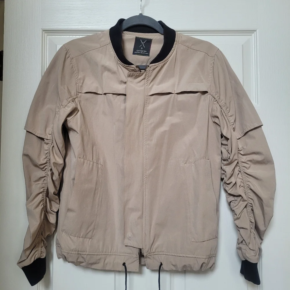 *NWOT* Antioch Ruched Sleeve Bomber Jacket Streetwear Lightweight Coat Sz S - Picture 2 of 9